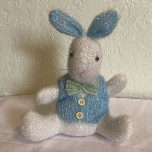 Easter Bunny 7” Plush Berkeley Blue Ears & Jacket Green Bow Tie /Pink Cheeks toy